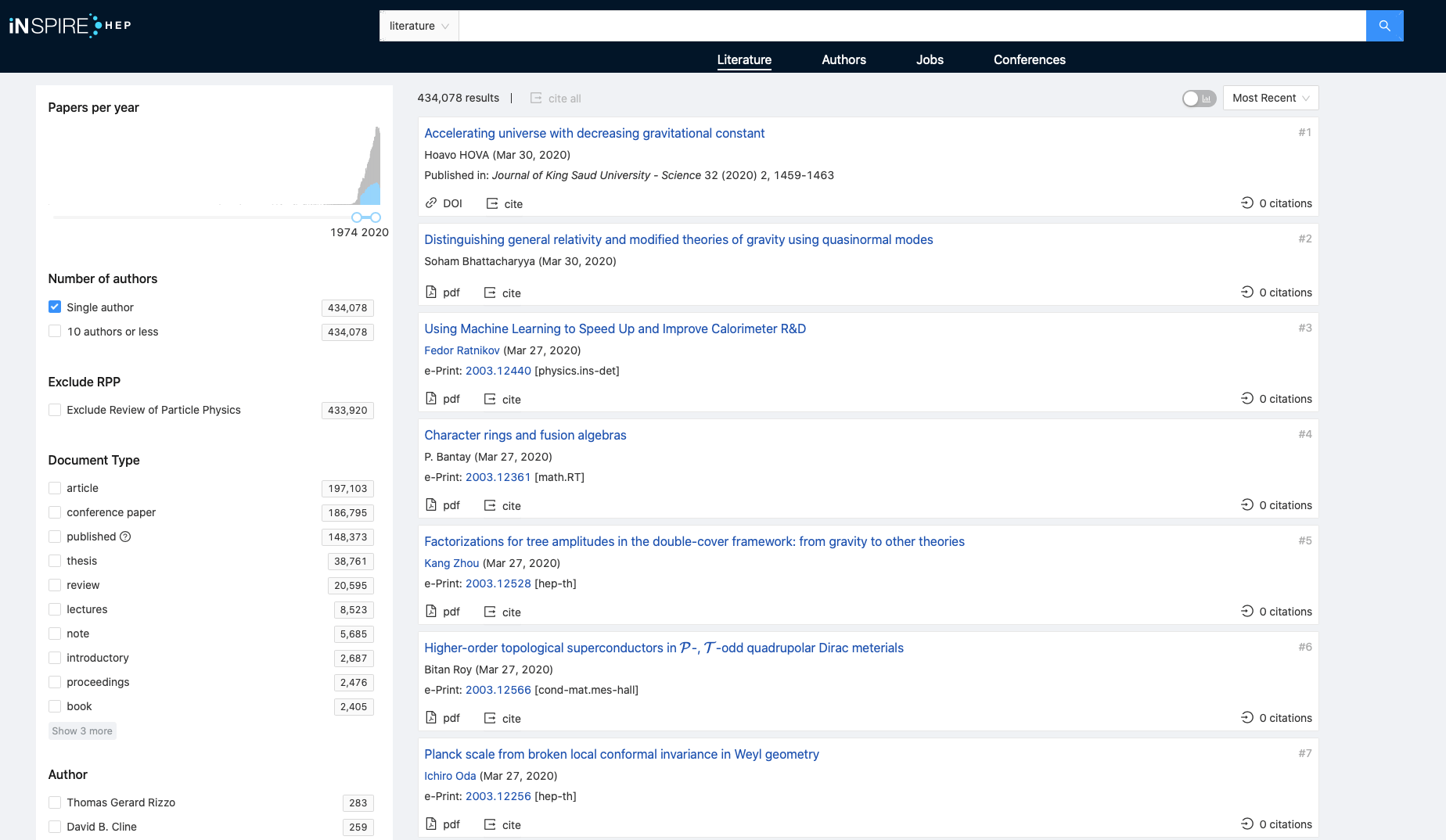INSPIRE website